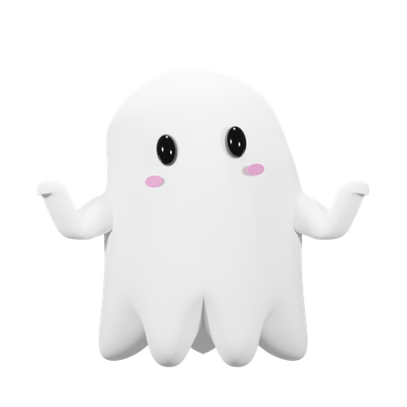 Halloween Ghost Pointing  3D Icon