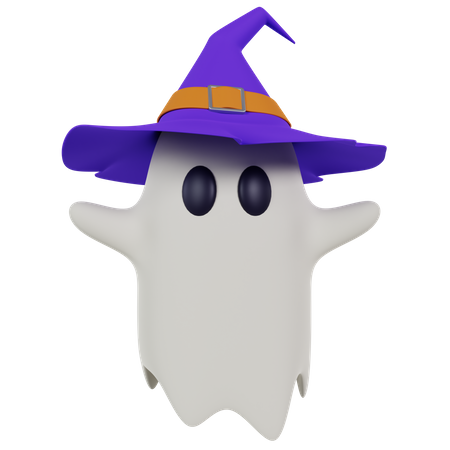 Halloween Ghost with Cap  3D Icon