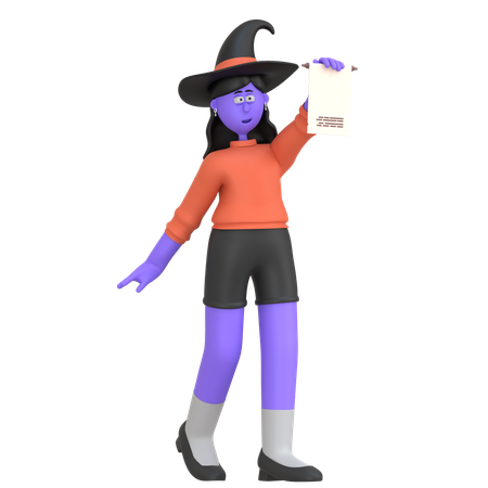 Halloween Girl Making Halloween Wish  3D Illustration