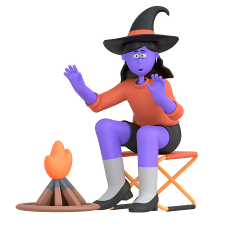 Halloween Girl Saying Ghost Story  3D Icon