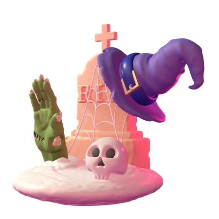 Halloween Grave  3D Icon