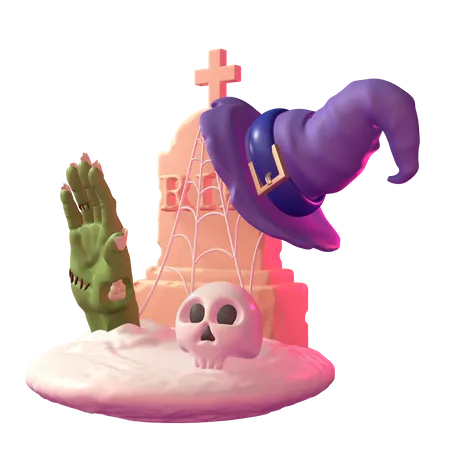 Halloween Grave  3D Icon