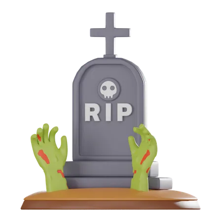 Halloween Gravestone  3D Icon