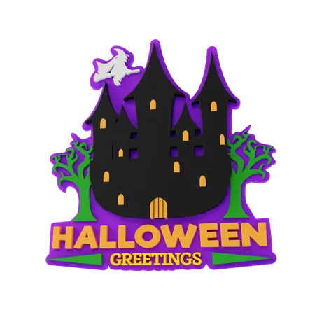 Halloween Greetings  3D Sticker