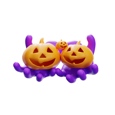 Halloween Hände geben Kürbisse  3D Icon