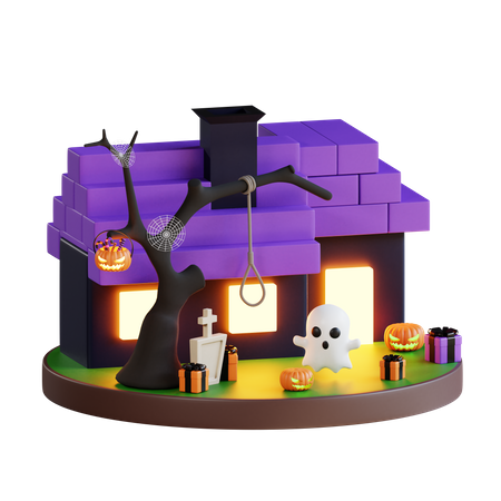 Halloween house  3D Illustration