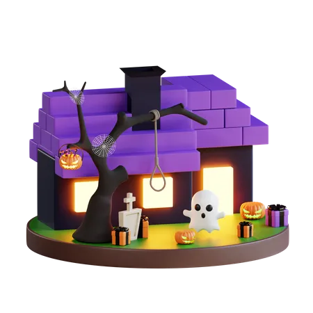 Halloween house  3D Illustration