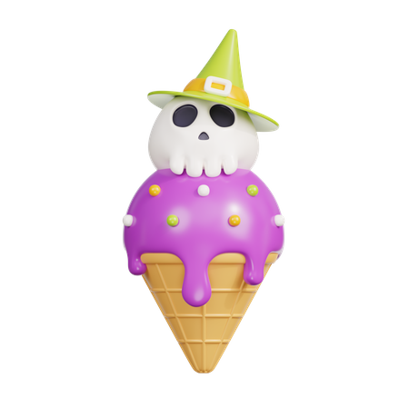 Halloween Ice Cream Cone  3D Icon