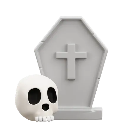 Crânio de lápide de Halloween  3D Icon