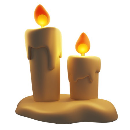 Halloween lit candle  3D Icon