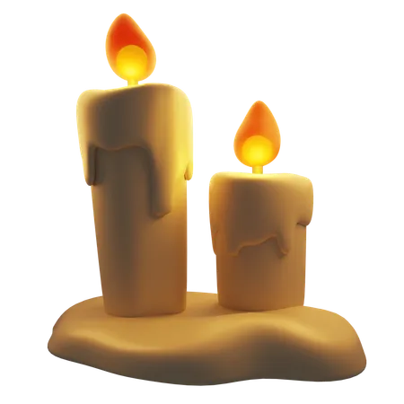 Halloween lit candle  3D Icon