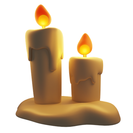 Halloween lit candle  3D Icon