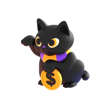 Halloween Lucky Cat 3 D Icon 3D Icon