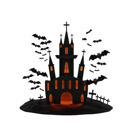 Maison d'Halloween  3D Icon