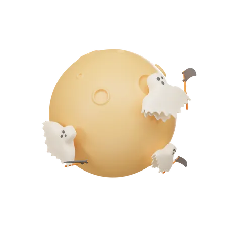 Moon With Transparent Background 3D Icon