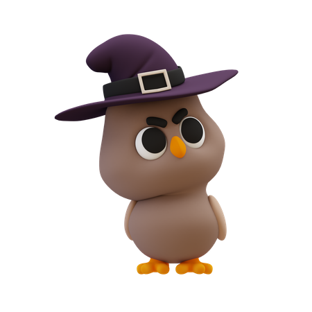 Halloween Owl  3D Illustration