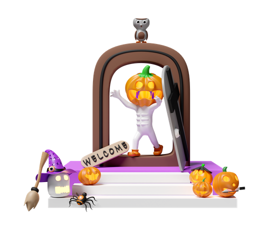 Halloween Party  3D Illustration