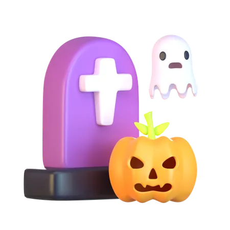 Pierre tombale d'Halloween  3D Icon