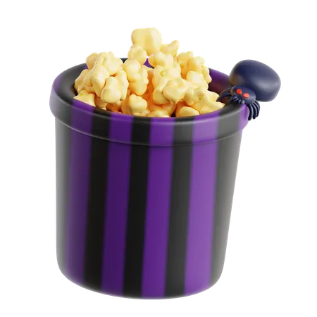 Halloween Popcorn  3D Icon