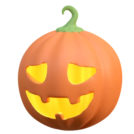 Scary Pumpkin Halloween 3 D Icon Illustration 3D Icon