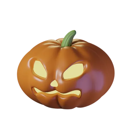 Halloween Pumpkin With Glowing Eyes 3D Icon
