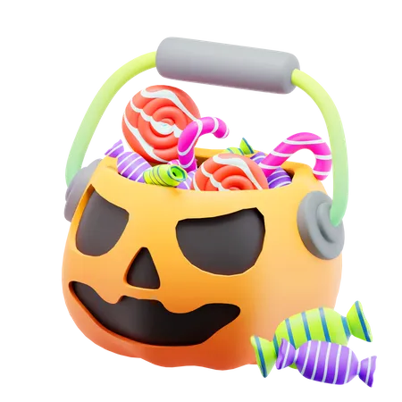 Halloween Pumpkin Candy Pot  3D Icon