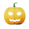 halloween pumpkin smile 3d logo