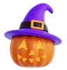 Halloween Pumpkin With Witch Hat