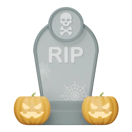 Halloween Rip Tombstone  3D Icon