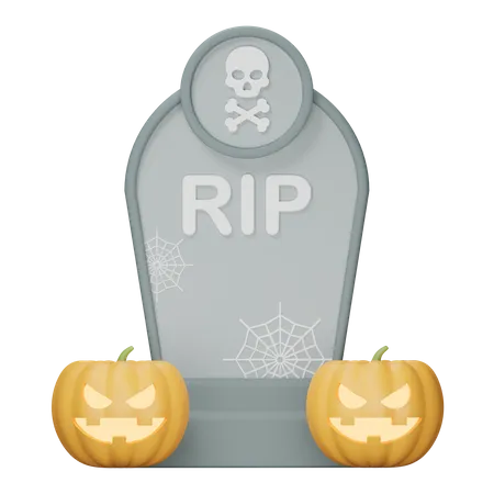 Halloween Grabstein zerreißen  3D Icon