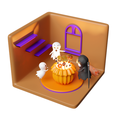 Halloween Room  3D Icon