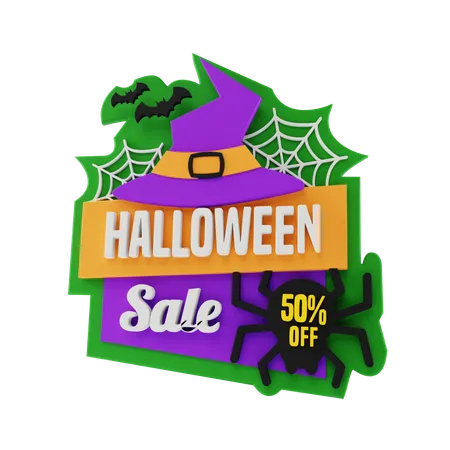 Halloween Sale 3D Illustration