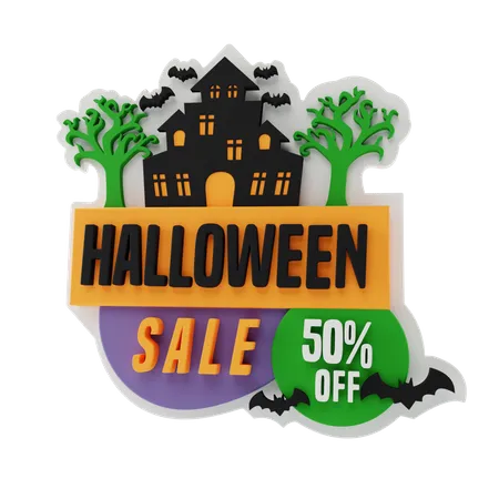 Halloween Sale 3D Illustration