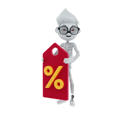 Halloween sale discount tag  3D Illustration