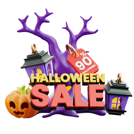 ハロウィンセール パーセント  3D Icon