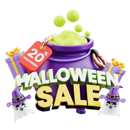 Halloween Sale Percent  3D Icon