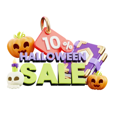 Halloween Sale Percent  3D Icon