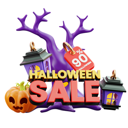 Halloween Sale Percent  3D Icon