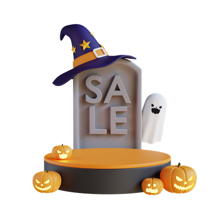 Halloween Sale Podium  3D Icon