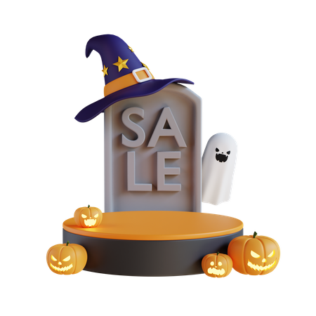 Halloween Sale Podium  3D Icon