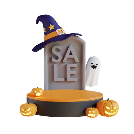 Halloween Sale Podium  3D Icon