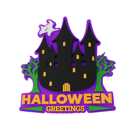 Salutations d'Halloween  3D Sticker