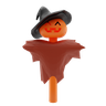 3d scary scarecrow logo