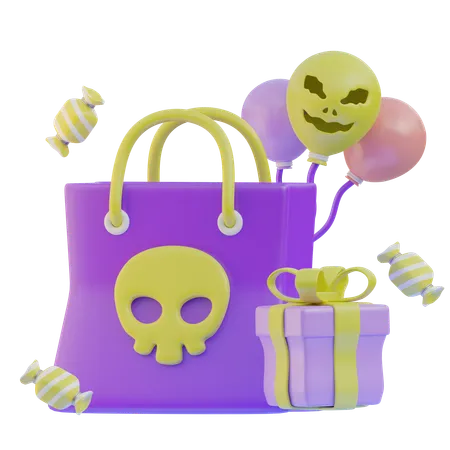 Halloween-Shopping  3D Icon