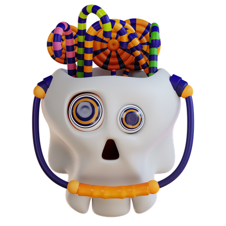 Halloween Skull And Candy  3D Icon