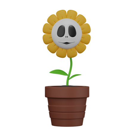 Halloween Sonnenblume mit Gesicht  3D Icon