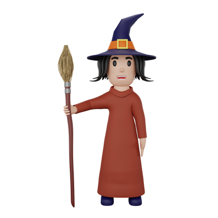 Sorcière d'Halloween  3D Illustration