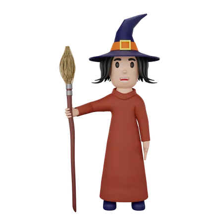 Sorcière d'Halloween  3D Illustration