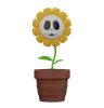 Halloween sunflower with face