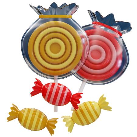 ハロウィーンの甘いお菓子  3D Icon